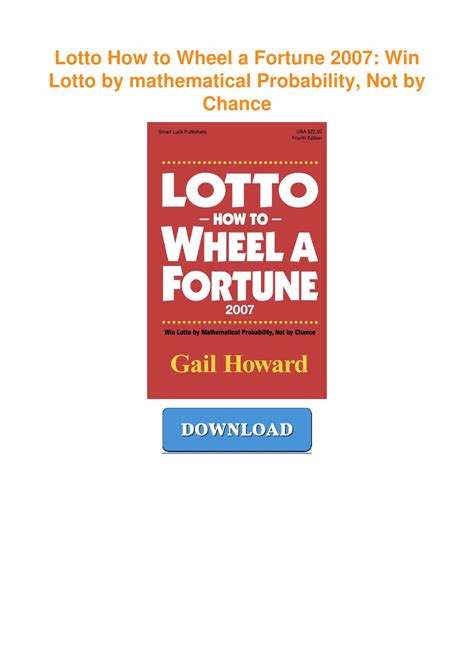 Lotto: How to Wheel a Fortune .